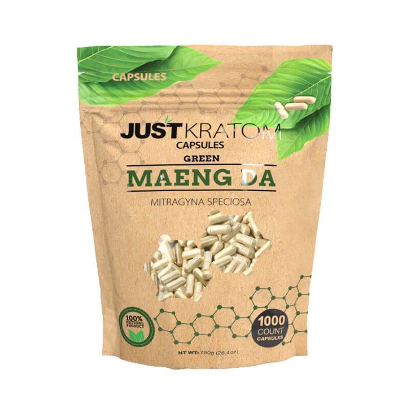 JUST KRATOM CAPSULES 1000CT 500MG - MAENG DA GREEN
