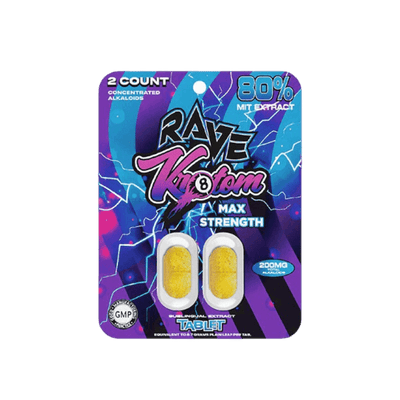 RAVE KRATOM MAX STRENGTH 2CT - 80% MIT EXTRACT (200MG TOTAL ALKALOIDS)