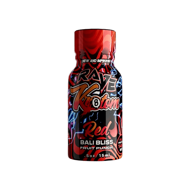 RAVE KRATOM RED BALI BLISS 0.5OZ - FRUIT PUNCH (FULL SPECTRUM, 140MG MIT)