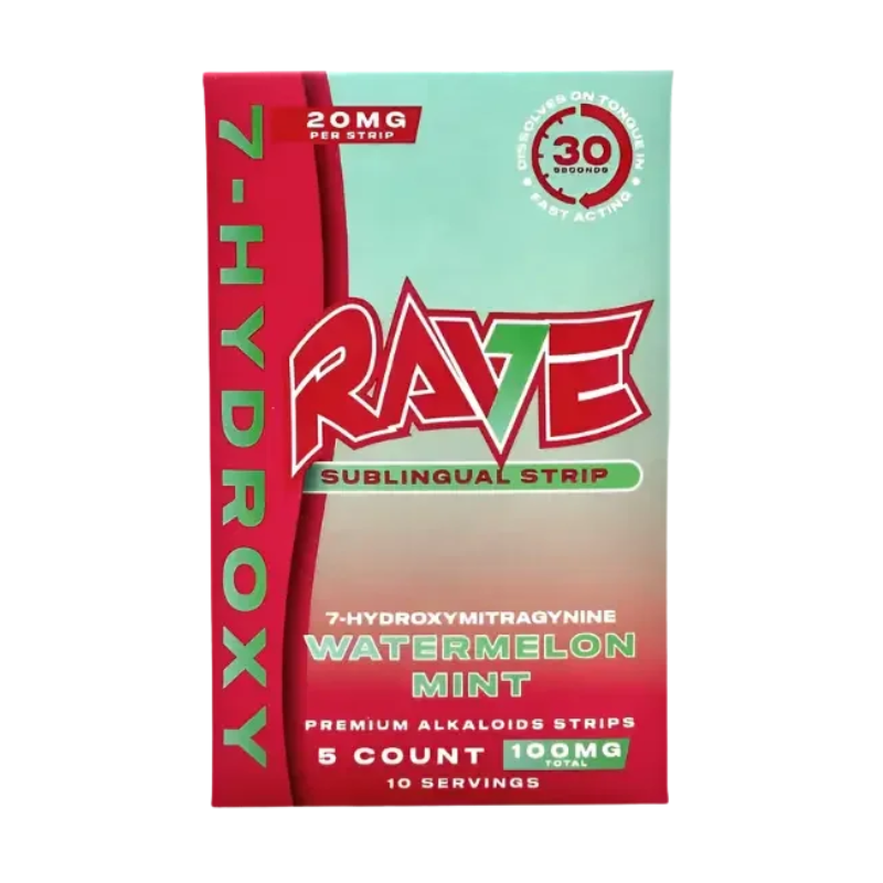 Rave 7-Hydroxymitragynine Strips 5ct 20mg Per Strip