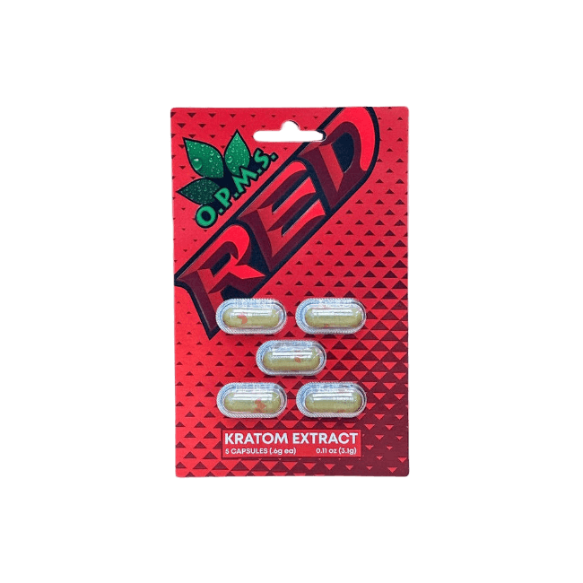 O.P.M.S. KRATOM CAPSULES - RED 5CT