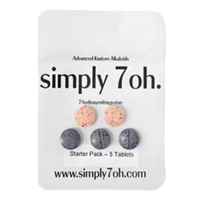 Simply7 5ct 15mg 7-Hydroxymitragine + 15mg Psuedo Starter Pack 30mg Per Tablet