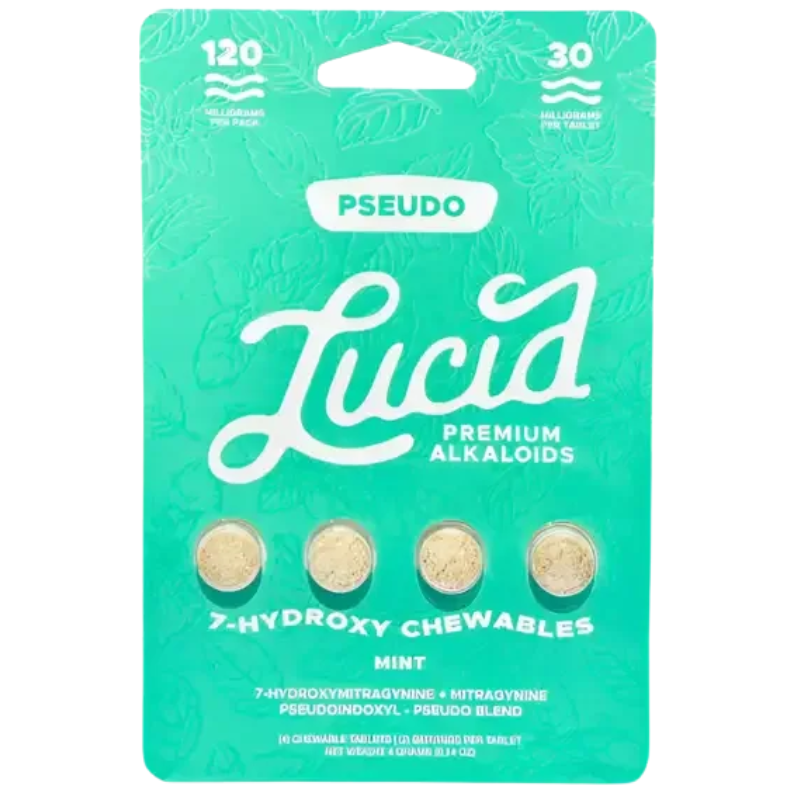 Lucid 4ct 7-Hydroxymitragynine + Psuedoindoxyl Chewable Tabs 30mg per Tablets
