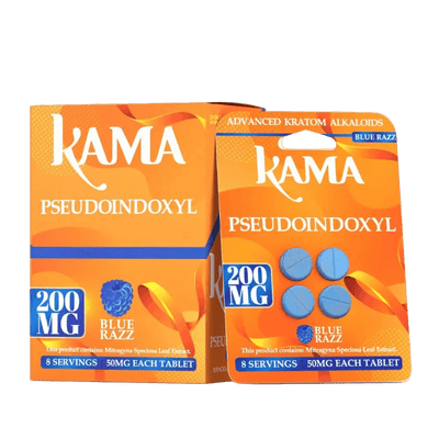 KAMA 4ct Psuedoindoxyl Tabs Blue Razz 50mg per Tablet