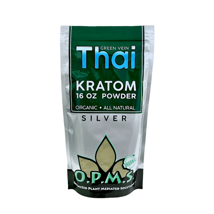O.P.M.S. SILVER KRATOM POWDER 16OZ - THAI GREEN VEIN
