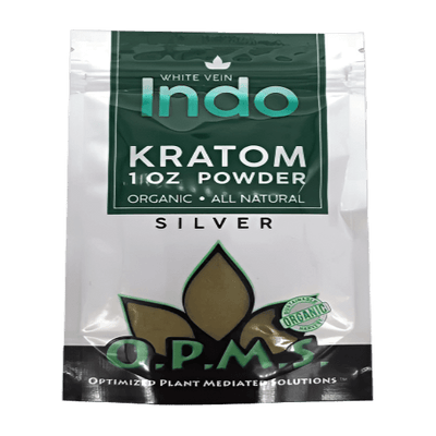 O.P.M.S. SILVER KRATOM POWDER 1OZ - INDO WHITE VEIN