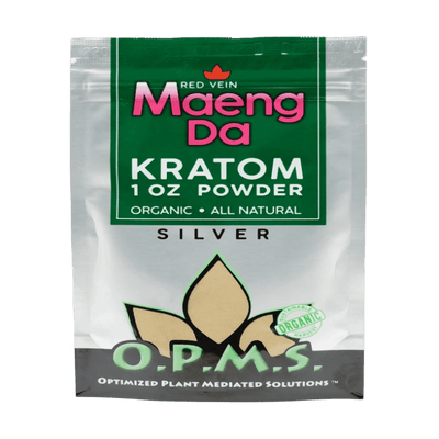 O.P.M.S. SILVER KRATOM POWDER 1OZ - MAENG DA RED VEIN