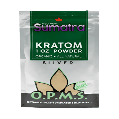 O.P.M.S. SILVER KRATOM POWDER 1OZ - SUMATRA RED VEIN