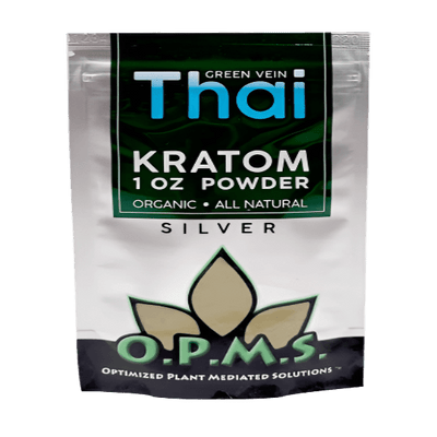 O.P.M.S. SILVER KRATOM POWDER 1OZ - THAI GREEN VEIN
