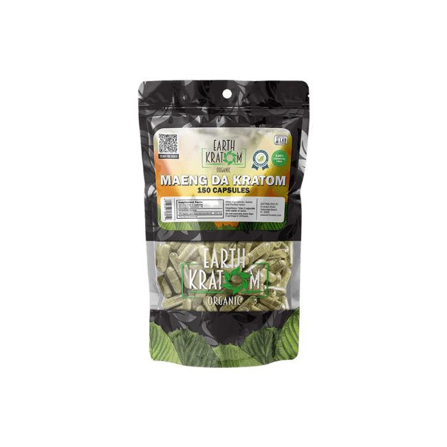 EARTH KRATOM CAPSULES 150CT - MAENG DA GREEN VEIN