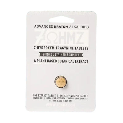 7OHMZ Advanced Kratom Alkaloids 7-Hydroxymitragynine Tablets 1ct 28mg Per Tablet - Unflavored