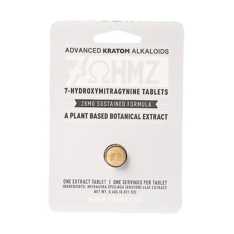 7OHMZ Advanced Kratom Alkaloids 7-Hydroxymitragynine Tablets 1ct 28mg Per Tablet - Unflavored