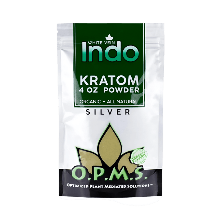 O.P.M.S. SILVER KRATOM POWDER 4OZ - INDO WHITE VEIN