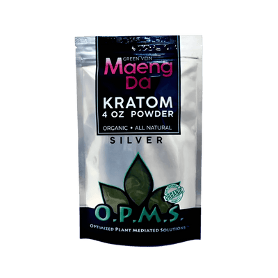O.P.M.S. SILVER KRATOM POWDER 4OZ - MAENG DA GREEN VEIN