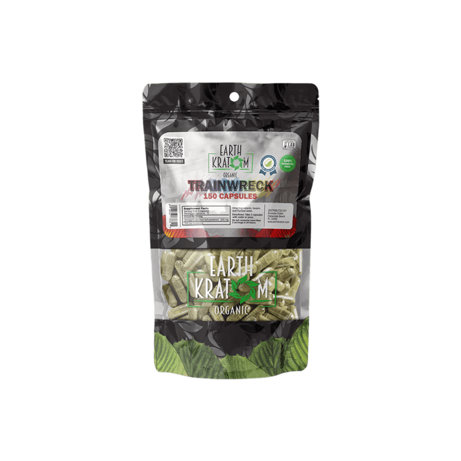 EARTH KRATOM CAPSULES 150CT - TRAINWRECK