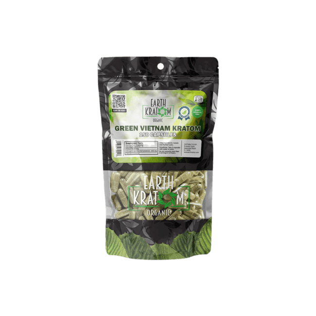EARTH KRATOM CAPSULES 150CT - VIETNAM GREEN VEIN