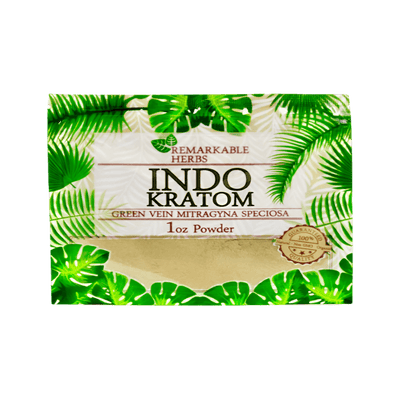 REMARKABLE HERBS KRATOM POWDER 1OZ - INDO GREEN VEIN