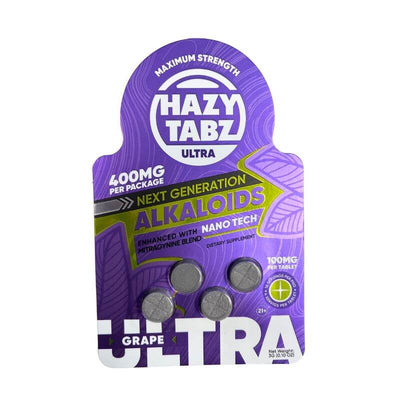 Hazy Tabz Ultra Next Generation Alkaloids Mitragynine Tablets 4ct 100mg Per Tablet