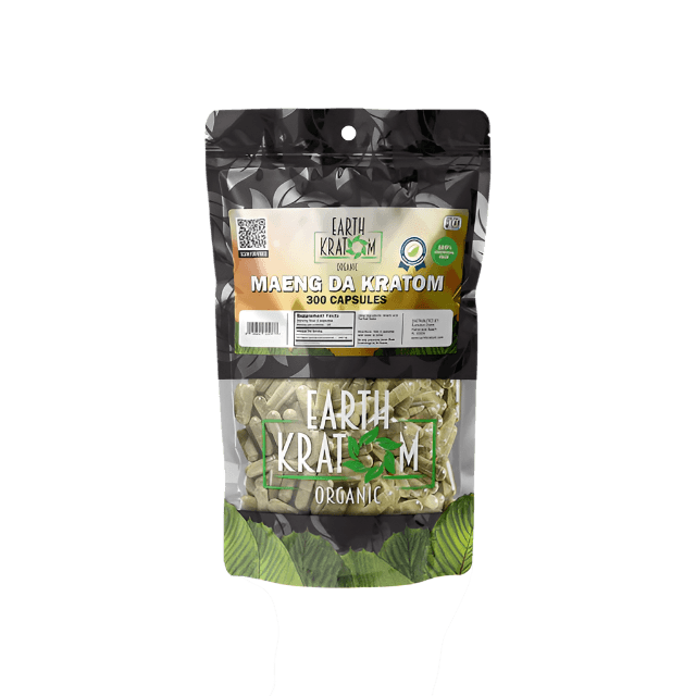 EARTH KRATOM CAPSULES 300CT - MAENG DA GREEN VEIN