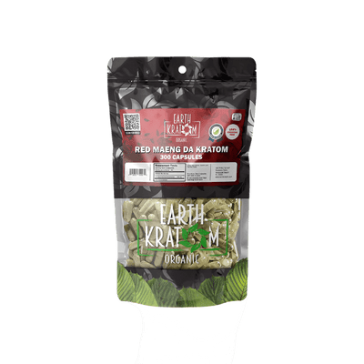 EARTH KRATOM CAPSULES 300CT - MAENG DA RED VEIN