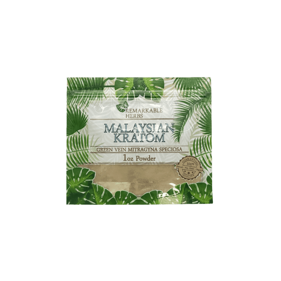 REMARKABLE HERBS KRATOM POWDER 1OZ - MALAYSIAN GREEN VEIN