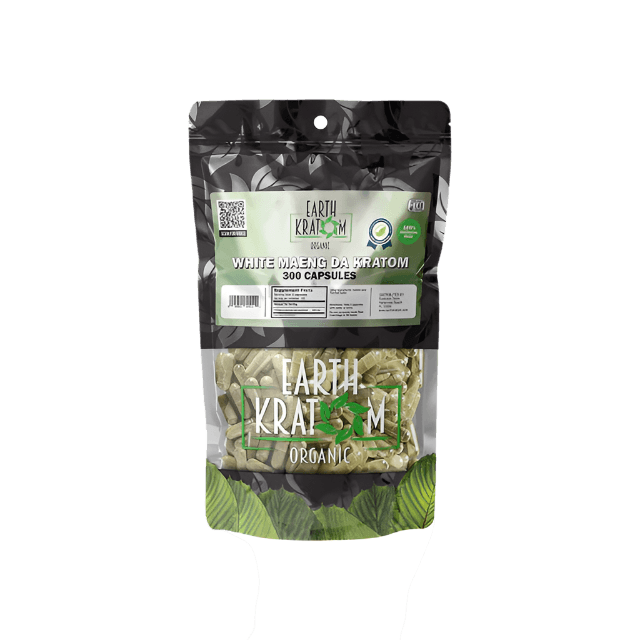 EARTH KRATOM CAPSULES 300CT - MAENG DA WHITE VEIN