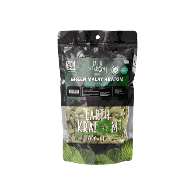 EARTH KRATOM CAPSULES 300CT - MALAY GREEN VEIN