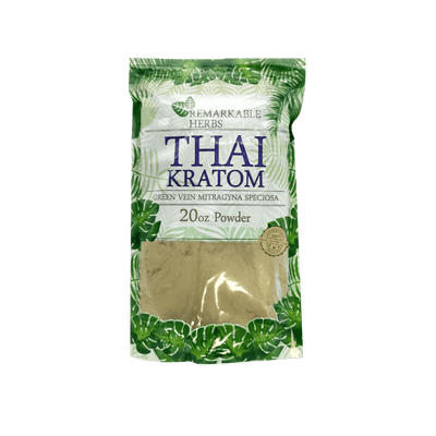REMARKABLE HERBS KRATOM POWDER 20OZ - THAI GREEN VEIN