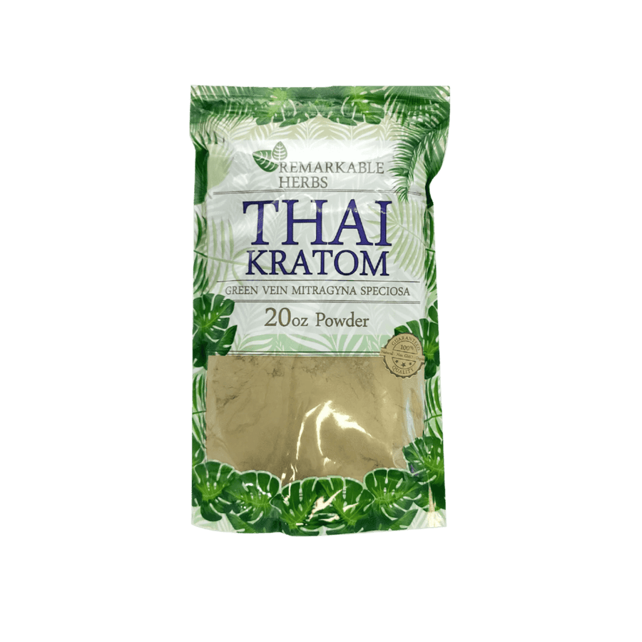 REMARKABLE HERBS KRATOM POWDER 20OZ - THAI GREEN VEIN