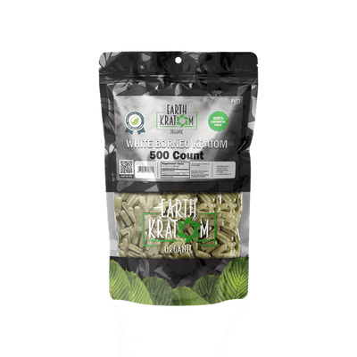 EARTH KRATOM CAPSULES 500CT - BORNEO WHITE VEIN
