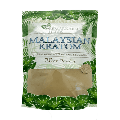 REMARKABLE HERBS KRATOM POWDER 20OZ - MALAYSIAN GREEN VEIN