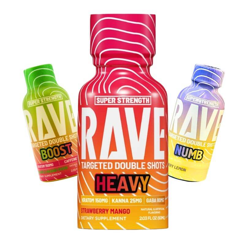 Rave Super Strength Kratom Heavy Shots 2oz