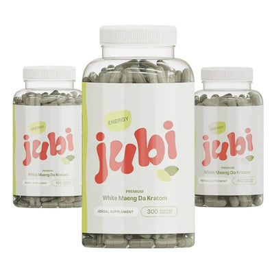 Jubi Energy White Maeng Da Kratom Capsules (60ct - 150ct - 300ct)