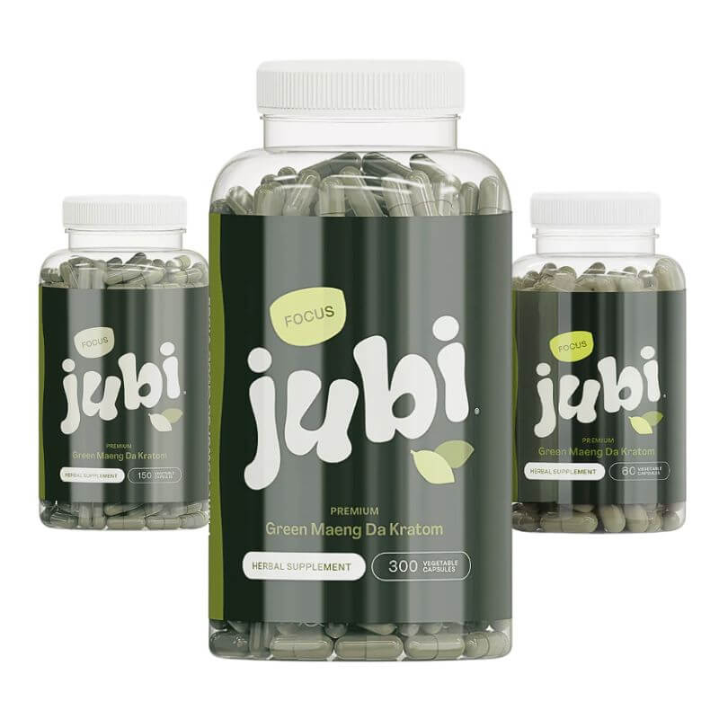 Jubi Focus Green Maeng Da Kratom Capsules (60ct - 150ct - 300ct)