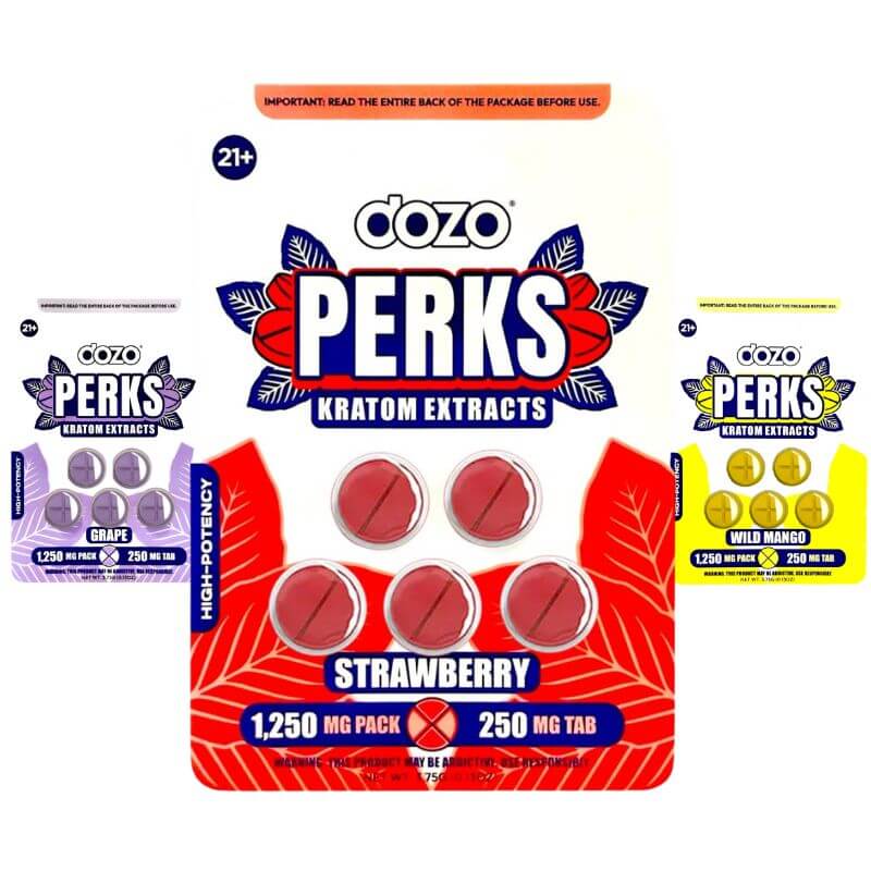DOZO PERKS KRATOM EXTRACT TABLETS 5CT 250MG PER TABLET
