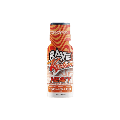 RAVE KRATOM HEAVY 2OZ - STRAWBERRY MANGO (KRATOM 150MG + KANNA 25MG + GABA 80MG)