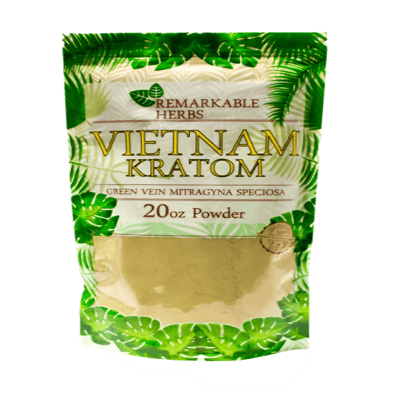 REMARKABLE HERBS KRATOM POWDER 20OZ - VIETNAM GREEN VEIN