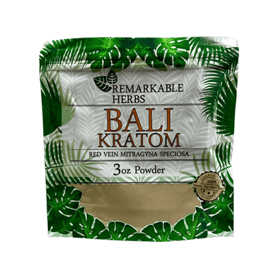 REMARKABLE HERBS KRATOM POWDER 3OZ - BALI RED VEIN