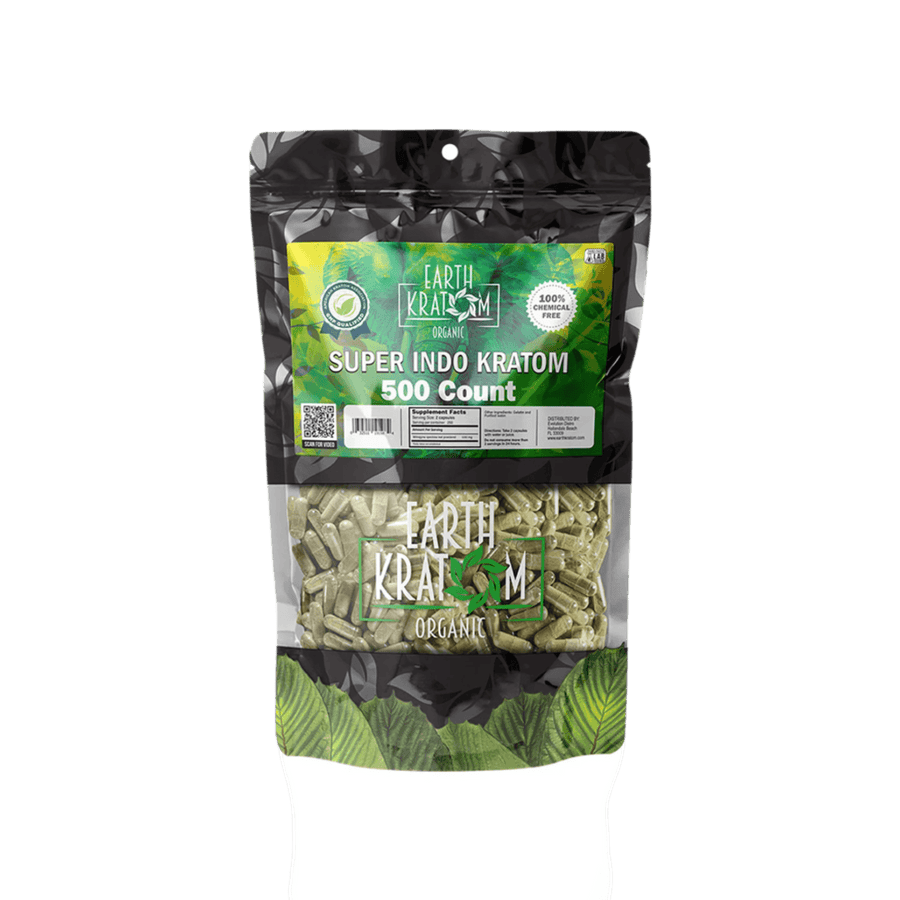 EARTH KRATOM CAPSULES 500CT - INDO SUPER GREEN VEIN