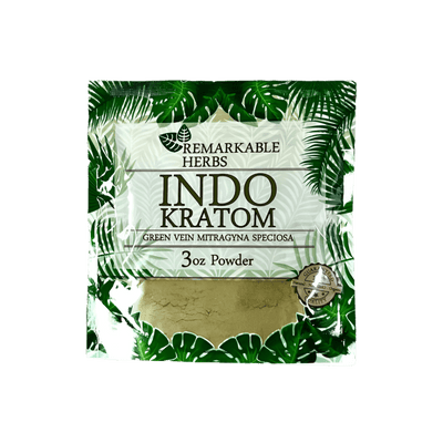 REMARKABLE HERBS KRATOM POWDER 3OZ - INDO GREEN VEIN