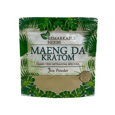REMARKABLE HERBS KRATOM POWDER 3OZ - MAENG DA GREEN VEIN