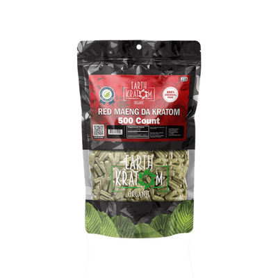 EARTH KRATOM CAPSULES 500CT - MAENG DA RED VEIN