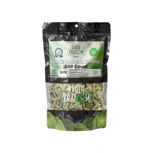 EARTH KRATOM CAPSULES 500CT - MAENG DA WHITE VEIN
