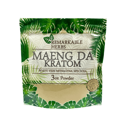 REMARKABLE HERBS KRATOM POWDER 3OZ - MAENG DA WHITE VEIN