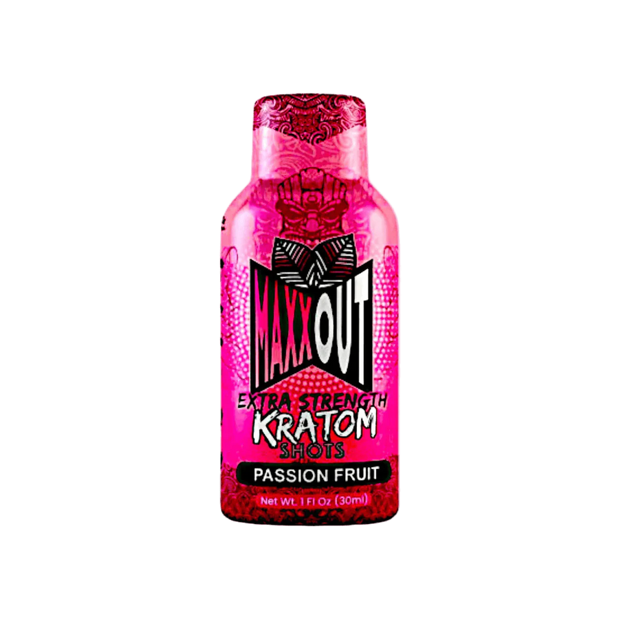MAXXOUT EXTRA STRENGTH KRATOM SHOT 380MG – PASSION FRUIT