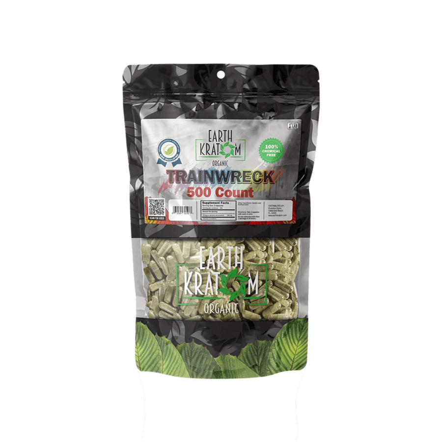 EARTH KRATOM CAPSULES 500CT - TRAINWRECK