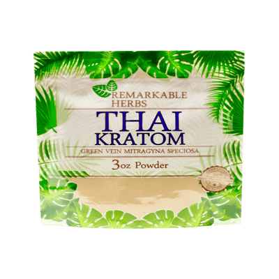 REMARKABLE HERBS KRATOM POWDER 3OZ - THAI GREEN VEIN