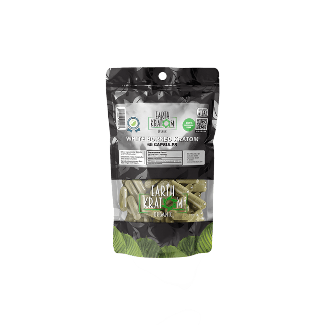 EARTH KRATOM CAPSULES 65CT - BORNEO WHITE VEIN