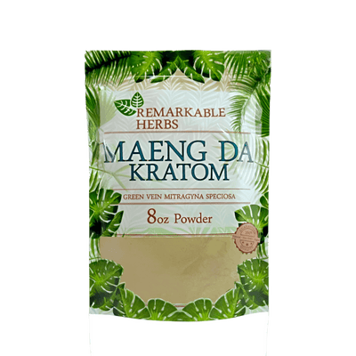REMARKABLE HERBS KRATOM POWDER 8OZ - MAENG DA GREEN VEIN