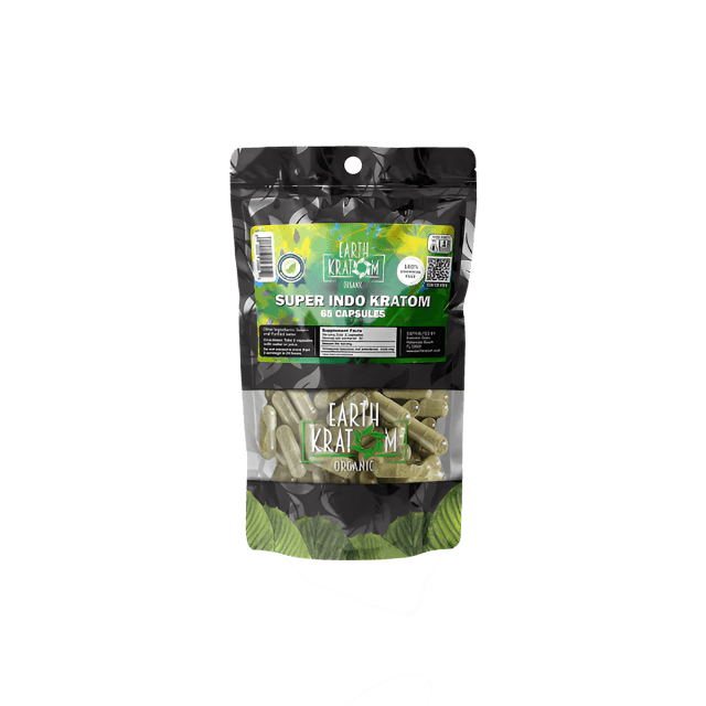 EARTH KRATOM CAPSULES 65CT - INDO SUPER GREEN VEIN
